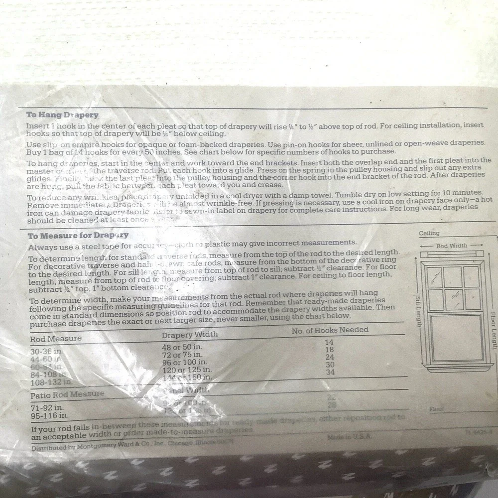 Vintage Montgomery Ward‎ Curtain Panels NOS 50